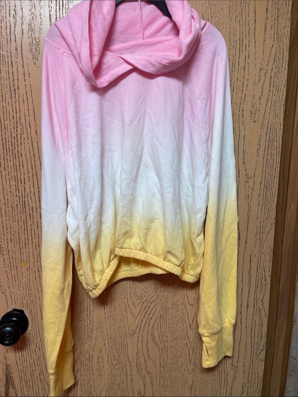 Victoria's Secret Ombre Pink White Yellow Cowl-Neck Sweater